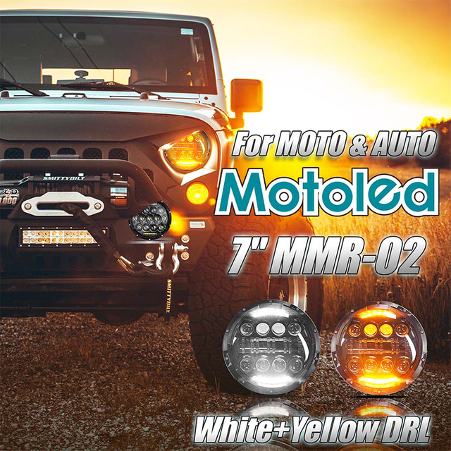 Harley Davidson moto conception de crâne de haute qualité étanche RGB ange eye projecteur circulaire 7 pouces phare LED 7-MMR02