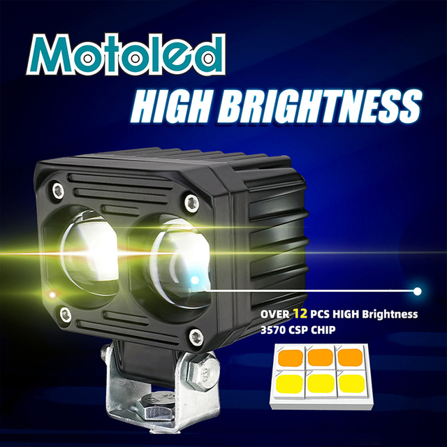 Mini feu de circulation pour moto, système d'éclairage, projecteur externe double couleur 3570CSP 40W 4000LM millimètre JRY9