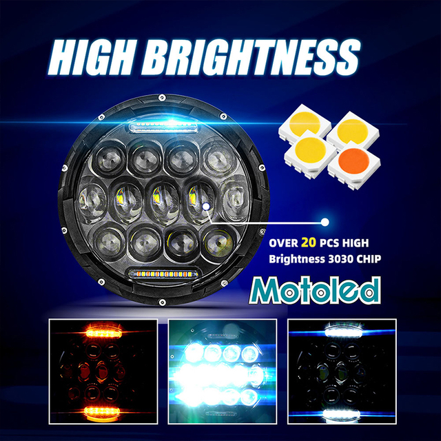 Bajaj boxer BJ100's MOTOLED 7 pouces lentille de projecteur de phare de moto lentille de projecteur DRL 7-MMR03