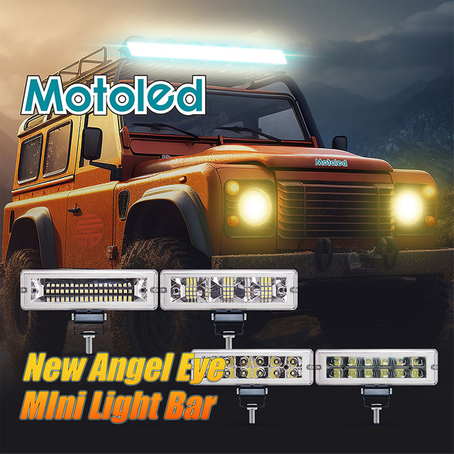 Voiture LED barre lumineuse de travail voiture moto camion tout-terrain UTV lentille de projecteur de véhicule tout terrain 100V 20W avec lumières multicolores XK-20W-TJ